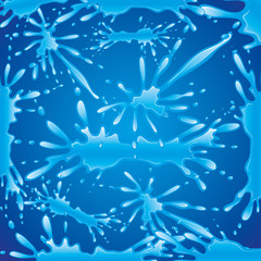 Sticker - Splash of water on a blue background.