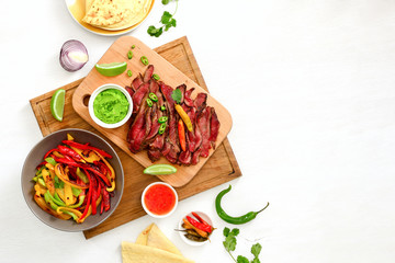 Wall Mural - Grilled flank stake fajitas