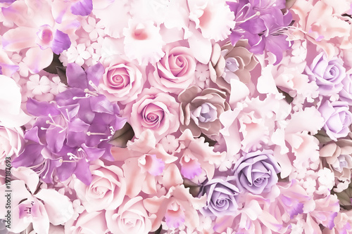 Beautiful Ultra Violet And Purple Color Of Flowers Background Variety Of Beautiful Roses And Orchids Buy This Stock Photo And Explore Similar Images At Adobe Stock Adobe Stock