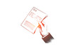 © drawlab19 - Bill concept. Hand drawn check in hand of man. Person holds paper bill isolated vector illustration.
