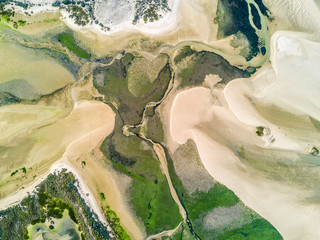 Wall Mural - Aerial view of unique Ria Formosa in Fuseta, Algarve, Portugal