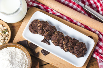 Poster - Oat cookies with chocolate