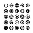 © AlexZel - Set of silhouettes gears mechanism automation clockwork