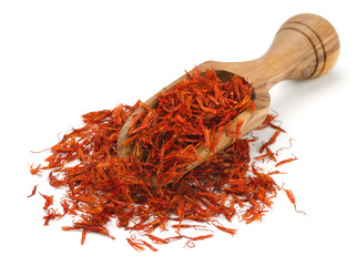 Sticker - Saffron herbs in wooden scoop