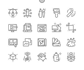 Graphic Design Well-crafted Pixel Perfect Vector Thin Line Icons 30 2x Grid for Web Graphics and Apps. Simple Minimal Pictogram