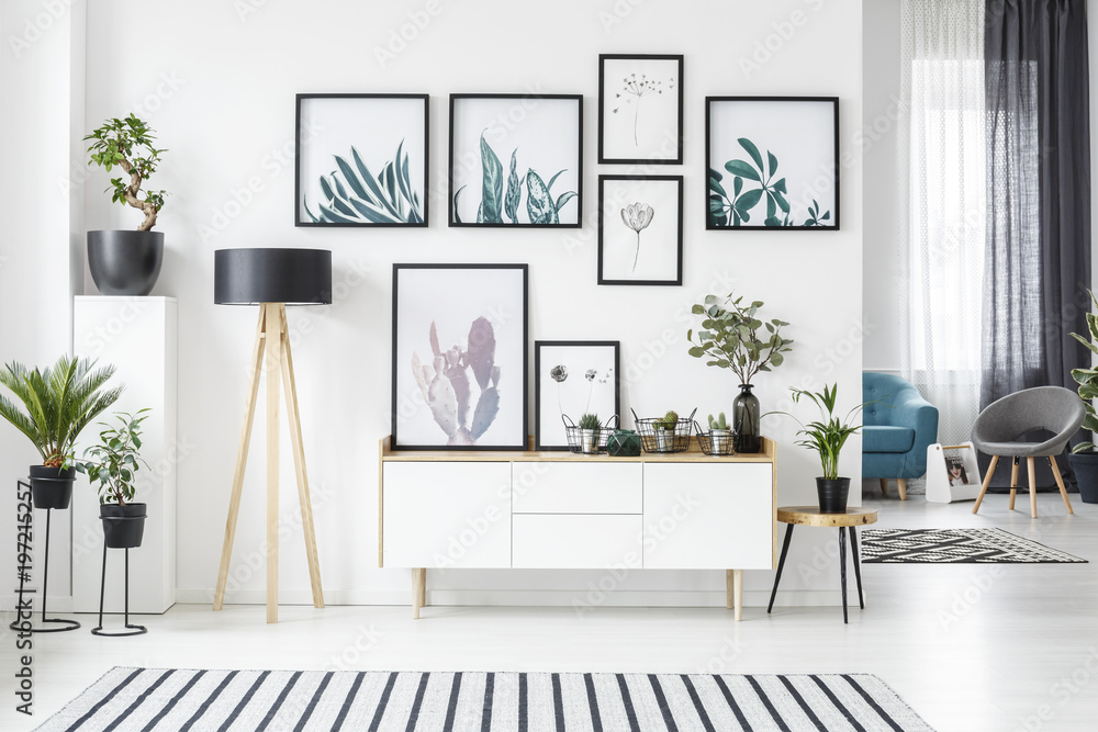 Posters in living room Stock Photo | Adobe Stock