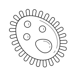 Wall Mural - Microbe, bacteria vector line icon isolated on white background