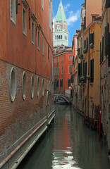 Wall Mural - bell tower of Saint Mark in Venice Italy and the canal