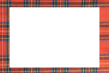 Large Frame With The Texture Of The Famous Tartan Scottish Fabric