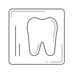 Sticker - Dental x-ray vector line icon isolated on white background. Tooth x-ray line icon for infographic, website or app. Icon designed on a grid system.