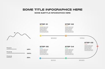 Poster - Snake timeline steps infographics - can illustrate a strategy, workflow or team work, vector flat color, business template for presentation. Can be used for diagram, banner, web design