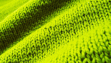 Green Knitted Background.