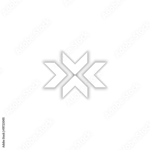 Fotografia, Obraz Convergent arrows logo in the shape of the letter X symbol, 3D emblem of the abs