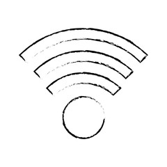 Poster - wifi internet connection signal wireless icon vector illustration sketch design