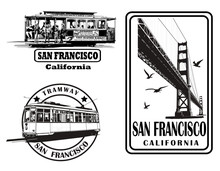 Set Of Very Detailed Logos About San Francisco