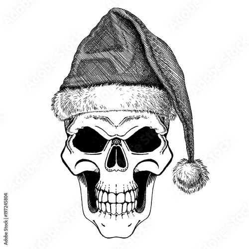 The Skull Of Santa Claus Happy Rock Or Heavy Metal Christmas With Santa Claus Skull Cartoon Skull Buy This Stock Illustration And Explore Similar Illustrations At Adobe Stock Adobe Stock