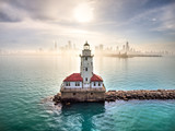 Fototapeta Miasto - The Best Lighthouse around Chicago