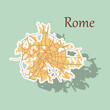 Sticker city map of Rome with well organized separated layers.