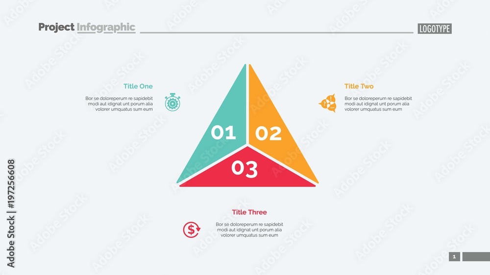 Triangle Diagram Slide Template Stock Vector | Adobe Stock