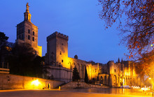 Palace Of Popes At Night, Avignon, France