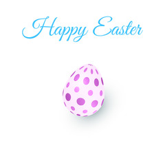 Sticker - 3d egg logo. isolated green symbol of Easter. Text: Happy Easter on white backgraund. vector