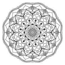 Mandala Flower Freehand Drawing Vintage Style Decorative Elements For Abstract Background