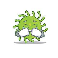 Sticker - Crying green bacteria mascot cartoon