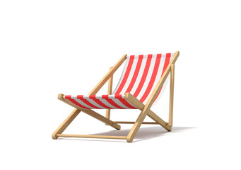 Wall Mural - 3d rendering of a white red deckchair isolated on a white background.