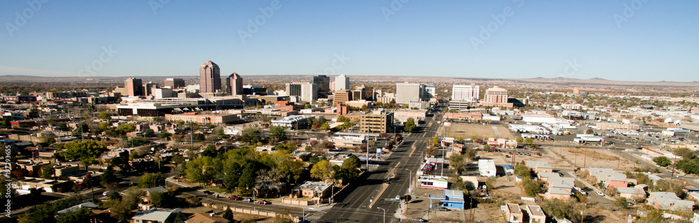 Albuquerque Downtown City Metro Skyline Desert South New Mexico Stock ...
