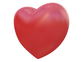 Wall Mural - red shiny glossy heart 3d rendering