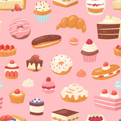 cake vector chocolate confectionery cupcake and sweet confection dessert with caked candies illustra