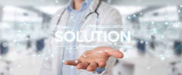 Aufkleber - Doctor using modern digital solution interface 3D rendering