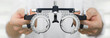 © Peakstock - test vision equipment, optometrist trial frame close-up