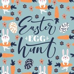 Wall Mural - easter bunny egg hunt template