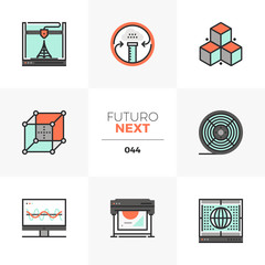 Aufkleber - 3D Printing Futuro Next Icons