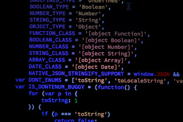 lines of code of a software with several colors. software concept
