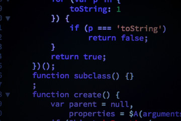 lines of code of a software with several colors. software concept