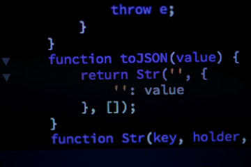lines of code of a software with several colors. software concept
