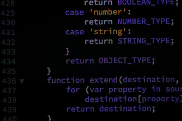 lines of code of a software with several colors. software concept