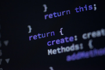 lines of code of a software with several colors. software concept
