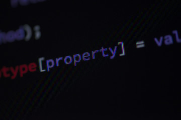 lines of code of a software with several colors. software concept