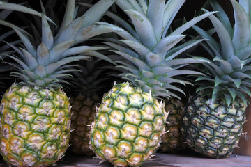 Wall Mural - Pineapple on display in Rarotonga market Cook Islands