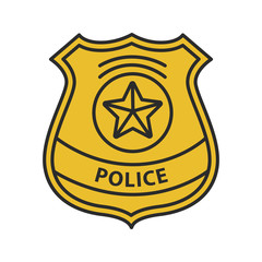 Poster - Police detective badge color icon