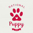 National Puppy Day card or background. vector illustration.