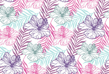  Hand drawn doodle floral pattern