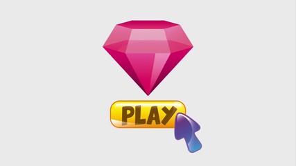 Wall Mural - video game play button pink diamond animation hd