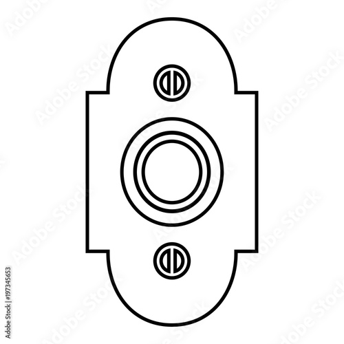 Fotografie, Obraz Doorbell icon black color illustration flat style simple image