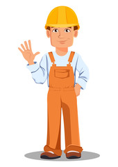 Wall Mural - Handsome builder in uniform