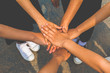 © AungMyo - Human hands unity with their hands together, concept successful business people