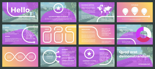 Poster - Vector business template for corporate reports, infographics with orange and purple color.